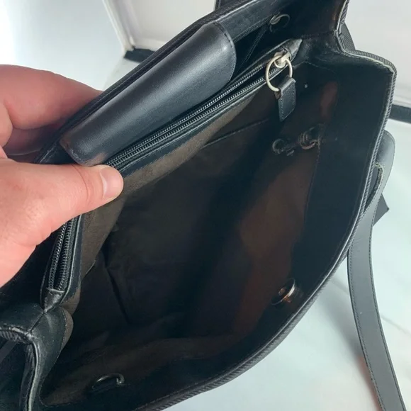 Authentic RARE Vintage COACH Nylon/Twill Black Handbag Satchel #7417 - Picture 4 of 9